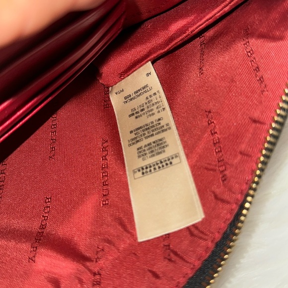 ❤️BURBERRY Horseferry Check Peyton Crossbody Clutch Bag Red - Picture 11 of 15